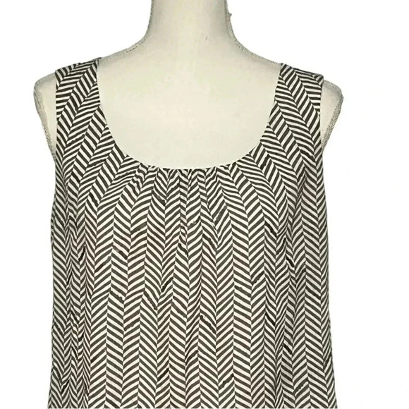 LOFT Size M striped tank top with sequin accents EUC - Picture 4 of 9